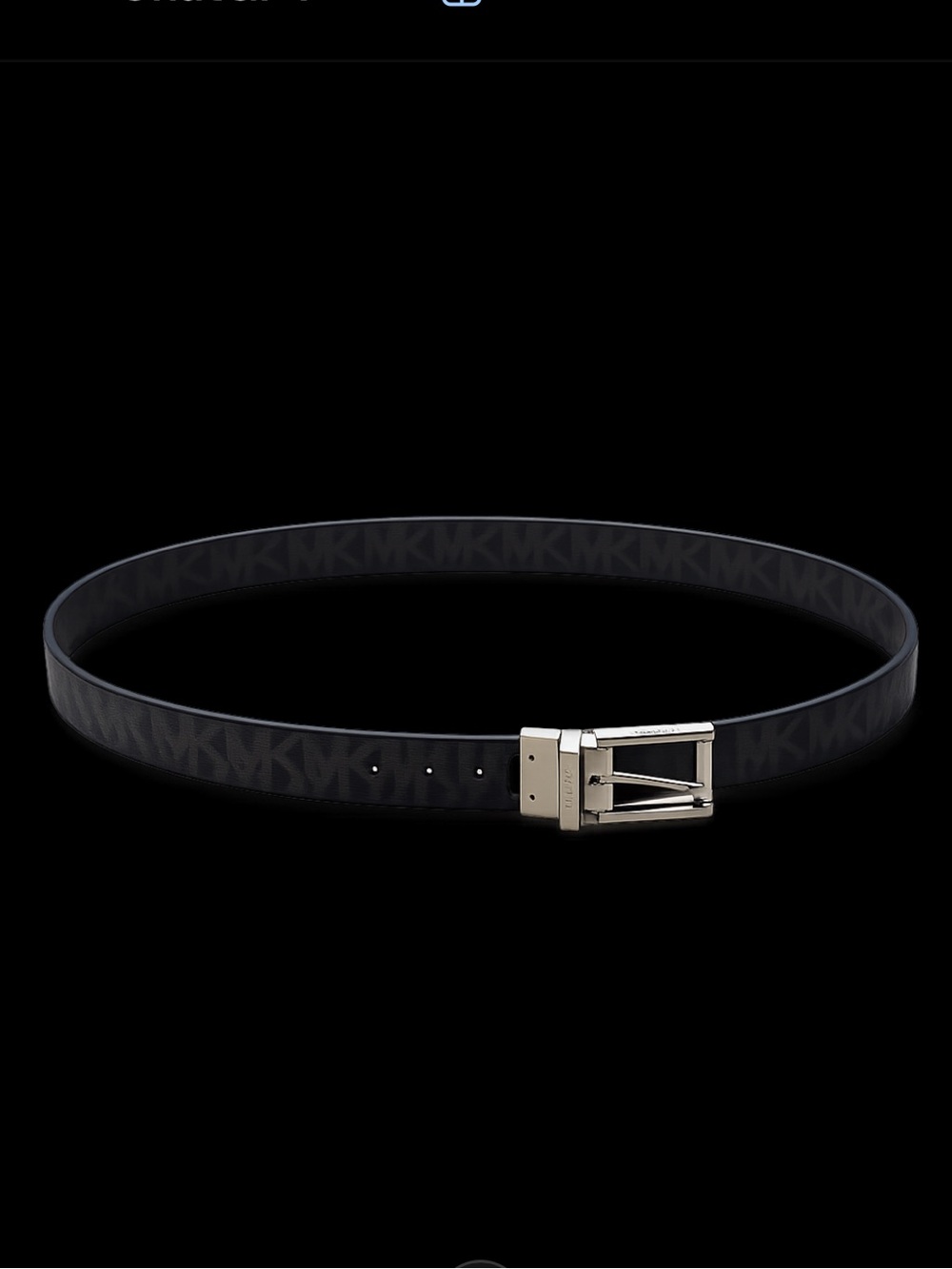 MICHAEL Michael Kors Dark Belt with Metallic Buckle